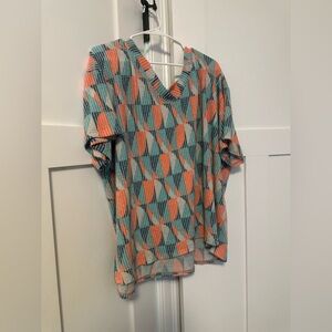 Chic Multicolor V-Neck Blouse